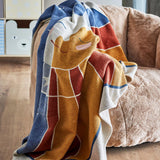 Bloomingville MINI Sun Decke 160x130 cm bunt - Kinderdecke aus recycelter Baumwolle mit Quasten