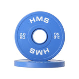 Hantelscheibe 2 kg Gummiert 50 mm, 2 Stück | HMS CBRS20