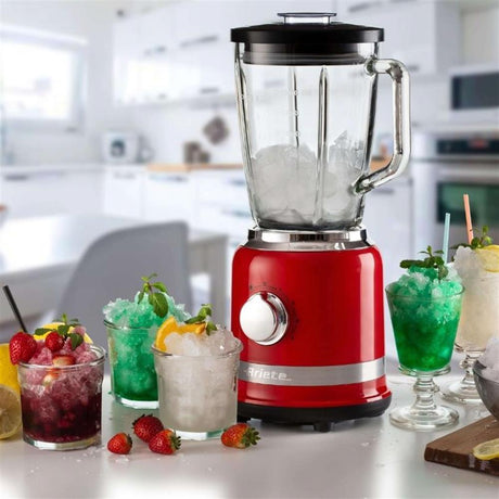 Ariete Moderna Standmixer, Rot, Glasbehälter 1,5L, Smoothie Maker, Modernes Design