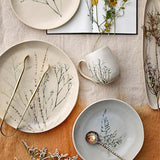 Bloomingville Bea Frühstück Geschirrset 12-tlg. Natur Steingut handbemalt mit Crackle-Glasur