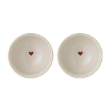 Bloomingville Jolly Schale 2er Set 500ml rot Herzen Müslischüssel Müslischale Bowl Weihnachten X-Mas dänisches Design
