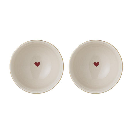 Bloomingville Jolly Schale 2er Set 500ml rot Herzen Müslischüssel Müslischale Bowl Weihnachten X-Mas dänisches Design