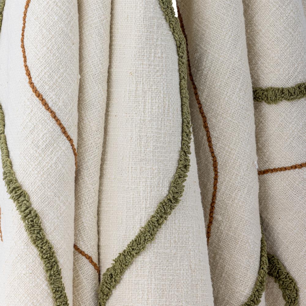 Bloomingville Osasio Decke bunt 150x130 cm aus Baumwolle – Wohndecke Kuscheldecke