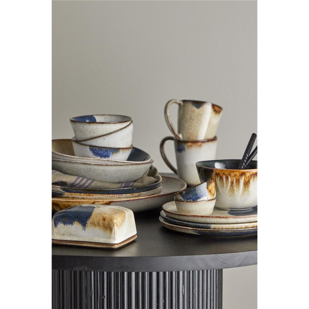 Bloomingville Jules Tasse in Braun/Blau 400ml aus Steingut für Kaffee und Tee im dänischen Design