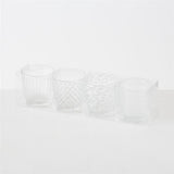 BOLTZE Windlicht Marilu 4er Set Glas Transparent Rund 7,5 x 7,5 cm