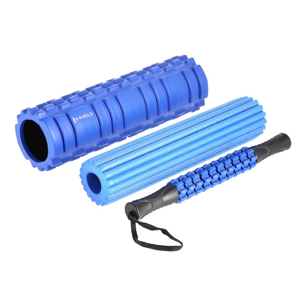 Faszienrollen Set 3in1 Blau Massagerolle Triggerrolle Massage Stick | HMS FS118