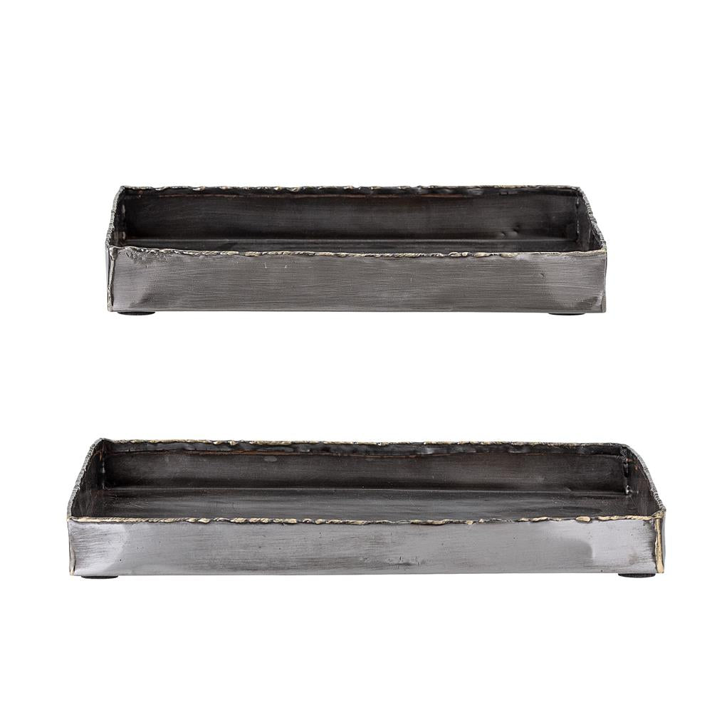 Bloomingville Cody Tablett in Schwarz 2er Set aus Metall
