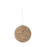 Bloomingville Nicolet Weihnachtskugel, Gold, 9 cm Christbaumschmuck mit Glitzer