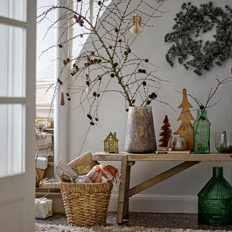 Bloomingville Cedar Kranz, Grün, Weihnachtskranz Kunstkranz mit Frost-Effekt 50 cm