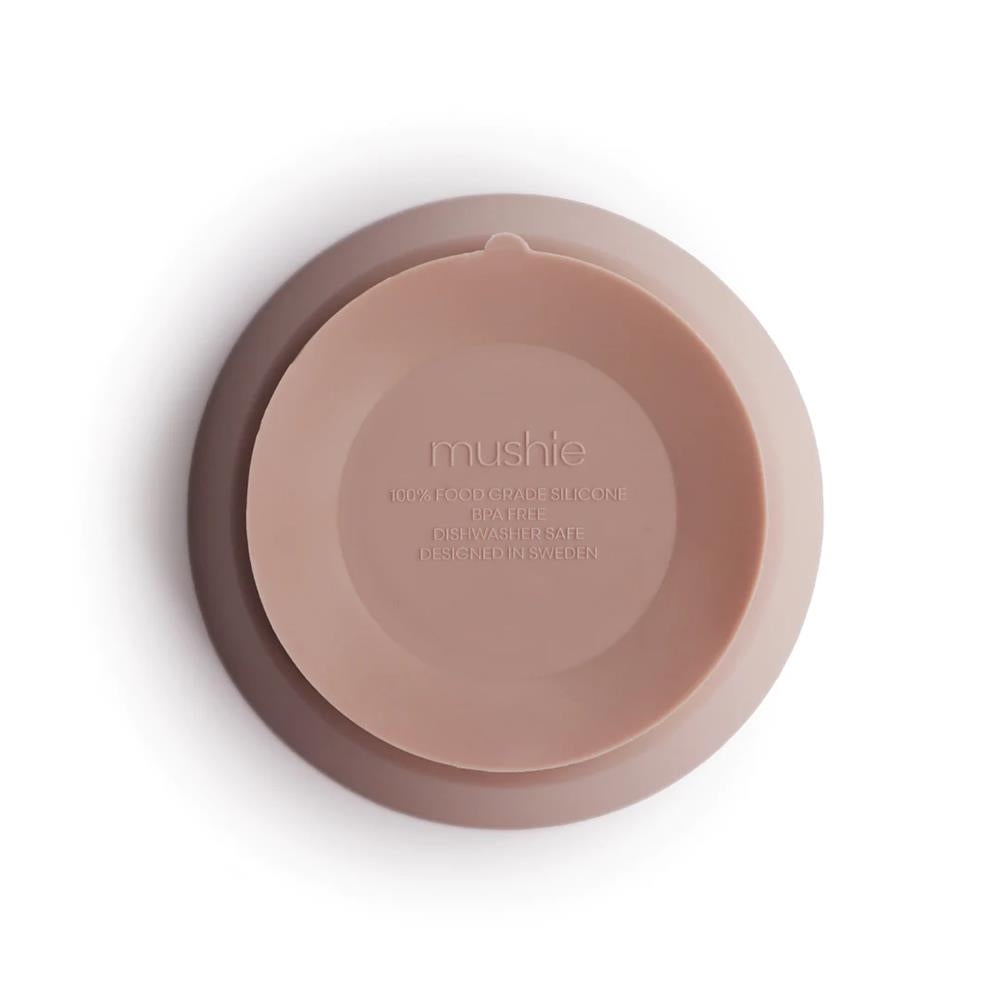 Mushie Silikon-Kinderschüssel, Blush, Schüssel mit Rutschfestem Saugnapf