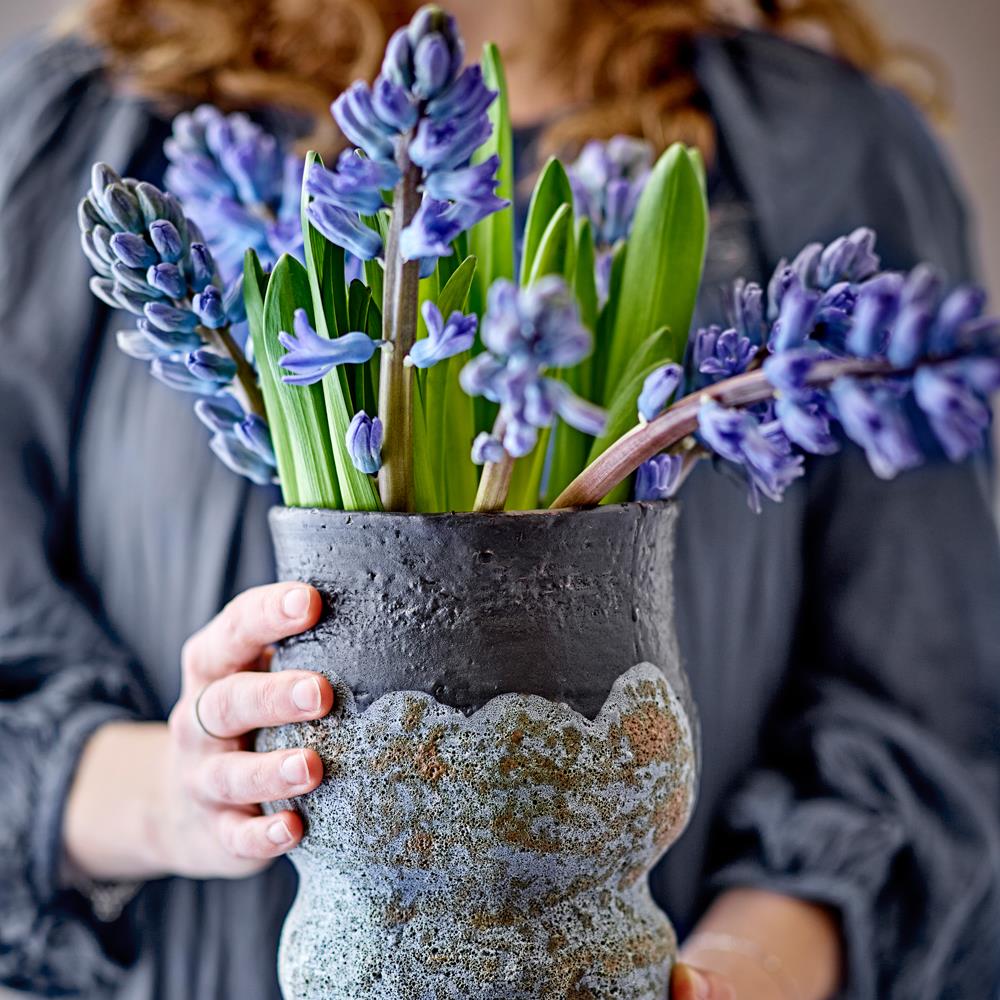 Bloomingville Neeson Blumentopf Blau Steingut 21,5 cm Übertopf