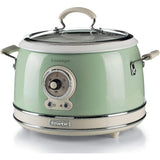 Ariete Vintage Reiskocher, Grün, 3,5L, Slow Cooker, Dampfgarer, 5 Programme, Keramikschüssel