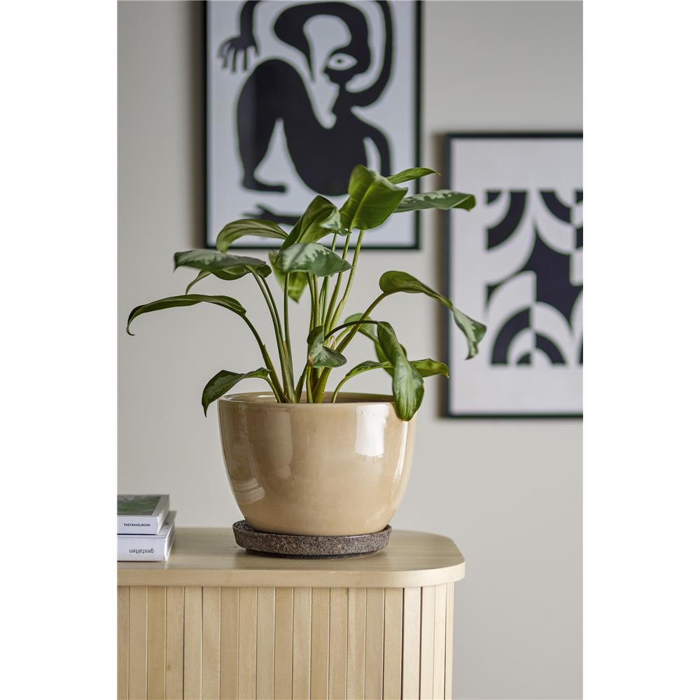 Bloomingville Ritva Blumentopf in Braun, 23,5x18 cm, aus Steingut
