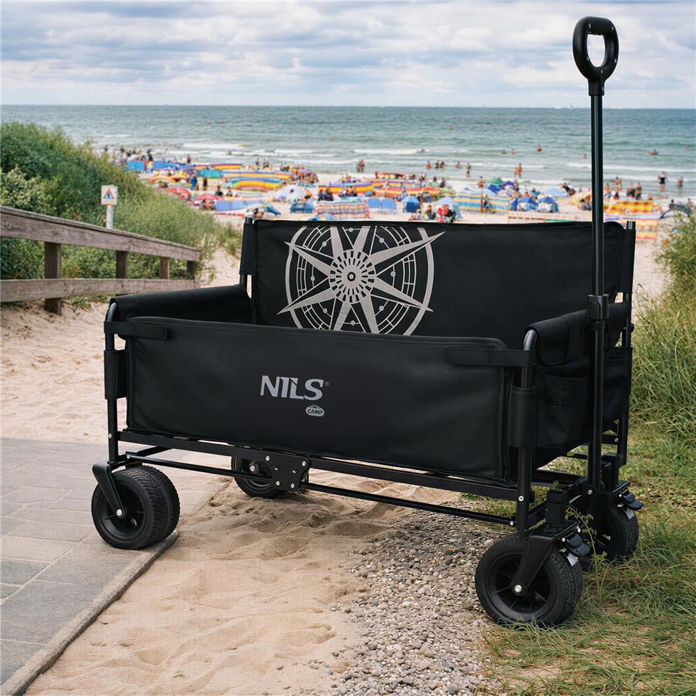 NILS CAMP Bollerwagen faltbar 140L in Grün