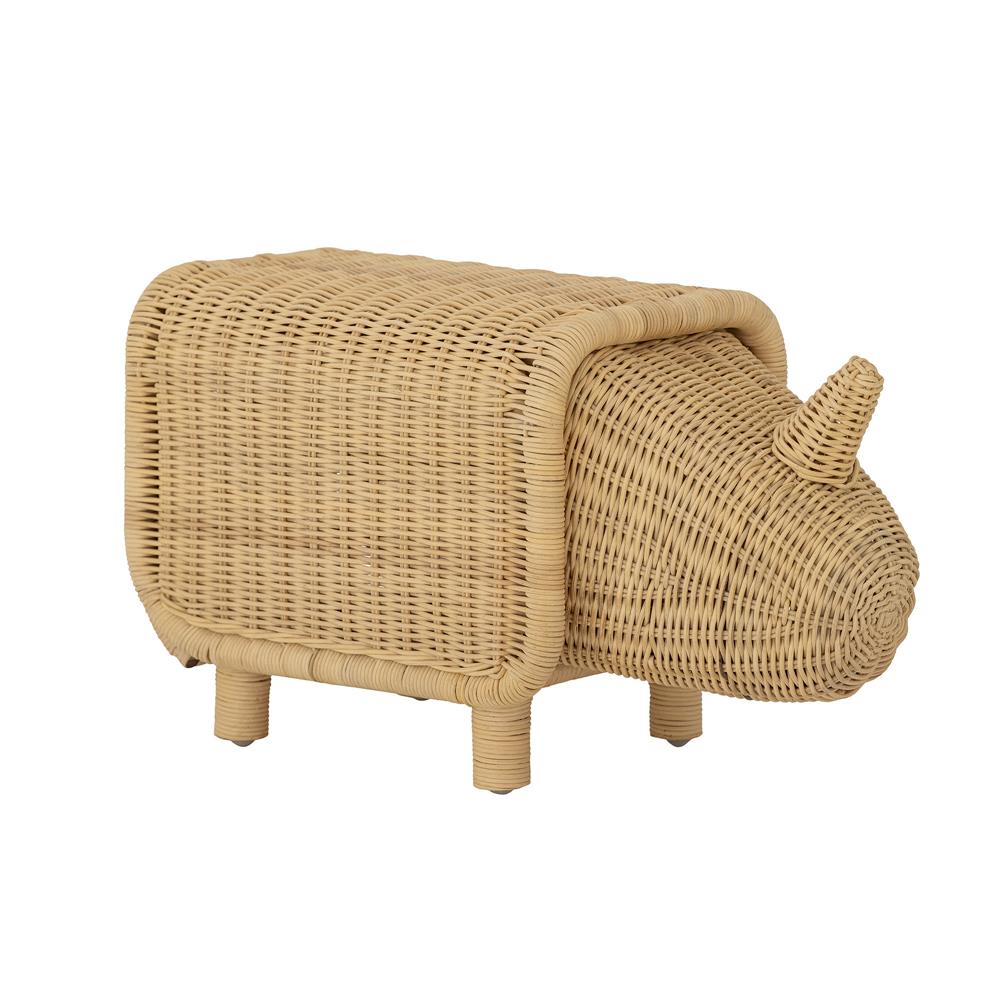 Bloomingville MINI Soffe Hocker mit Stauraum, Natur, Rattan, L53xH30xW24 cm