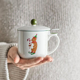 Bloomingville Valentin Tasse mit Deckel und Teesieb – mit Weihnachtsmotiv eines Bären, dänisches Design