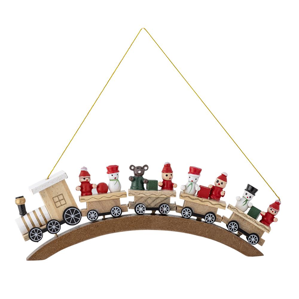 Bloomingville Bertie Weihnachtsanhänger Zug Rot Birkenholz Christbaumschmuck