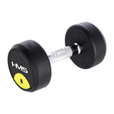 Kurzhantel 8 kg gummiert rund Schwarz | HMS HG PRO