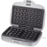 Ariete Party Time Waffeleisen, Blau, Waffel Maker mit Antihaftplatten, Retro-Design, 50er Jahre-Stil