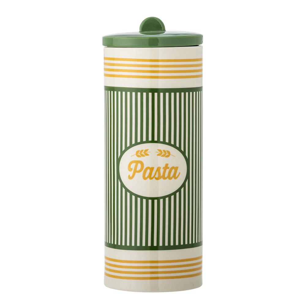 Bloomingville Stefano Gefäß mit Deckel 2200 ml bunt - Steingut Vorratsdose Pasta Vintage Design für Küche