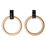 Holz Turnringe mit Gurten und Karabinern bis 200 kg | HMS Premium TX08