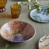 Bloomingville Larken Servierplatte Steingut reaktive Glasur 25 cm