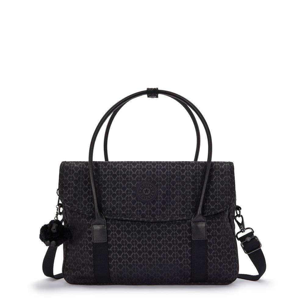 Kipling SUPERWORKER S, Laptop Tasche mit 13-Zoll-Laptopfach, Signature Emb (schwarz)