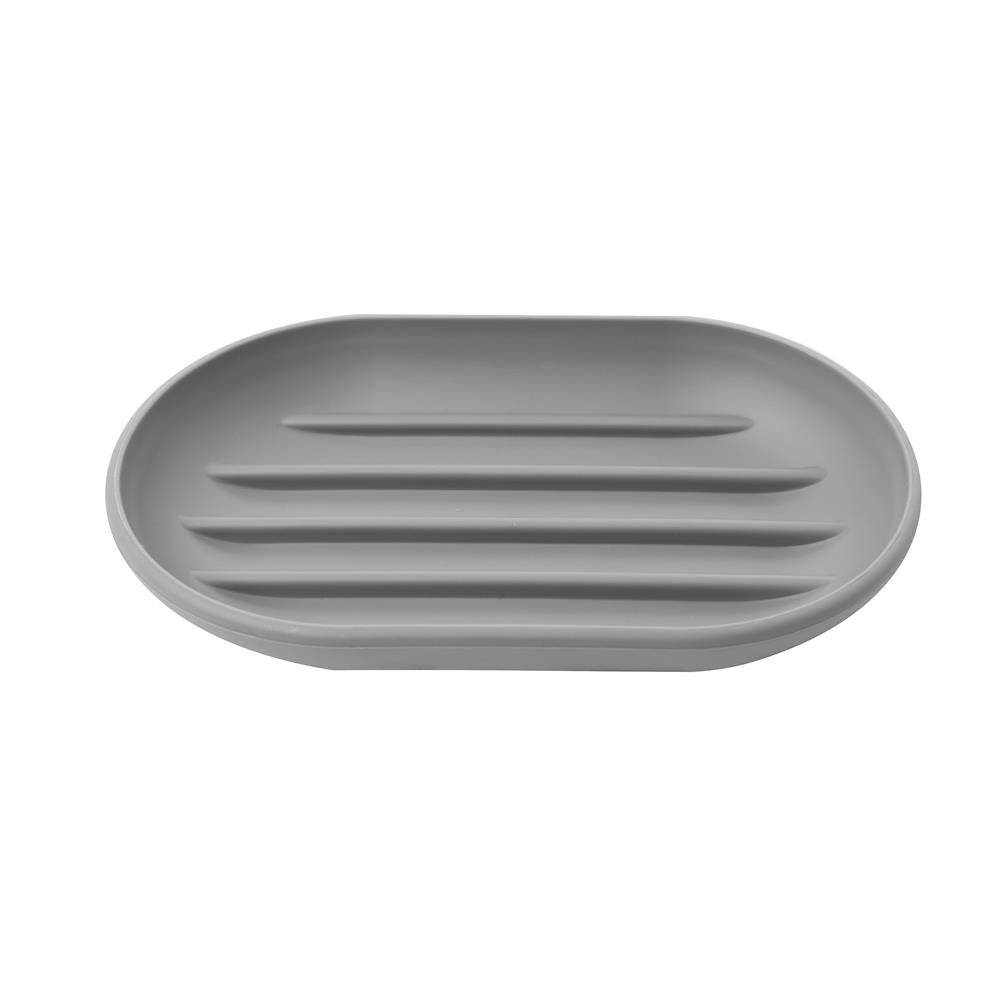 Umbra Touch Seifenschale Grau ovale Seifenablage mit Soft Touch Finish für Badezimmer und Küche