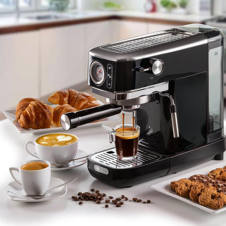 Ariete Moderna Espessomaschine Slim, Schwarz, Siebträgermaschine, 1-Tassen-Kaffeemaschine