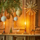 Bloomingville Dasher Deko Rentier mit Schlitten Weihnachtsdeko Polyresin
