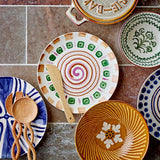 Bloomingville Heikki Schale – braune Steingutschale mit geprägtem Muster, Ø 19 cm