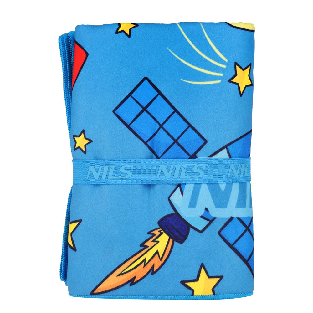 NILS Mikrofaser Kinderhandtuch 160x80 cm Space - leichtes Handtuch für Camping, Strand & Schule