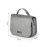 NILS Reisekosmetiktasche Grau - Kulturbeutel Organizer Reise Camping Bad
