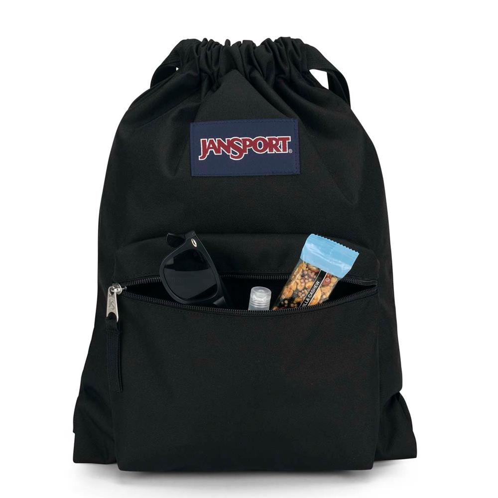 JanSport Drawsack, Black (schwarz), 14L, Sportbeutel mit Kordelzug