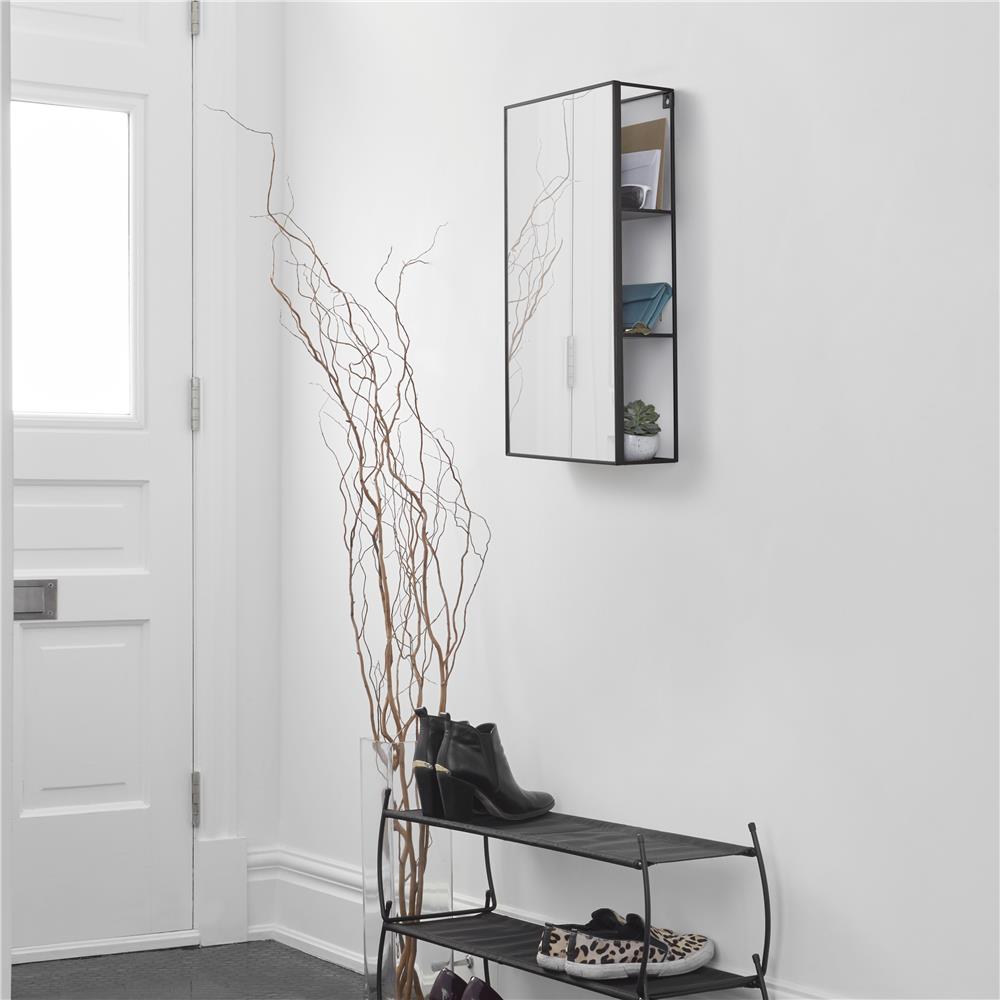Umbra Cubiko Spiegel mit Ablage, Badezimmerspiegel, Spiegelschrank, Schminkspiegel, Wandspiegel
