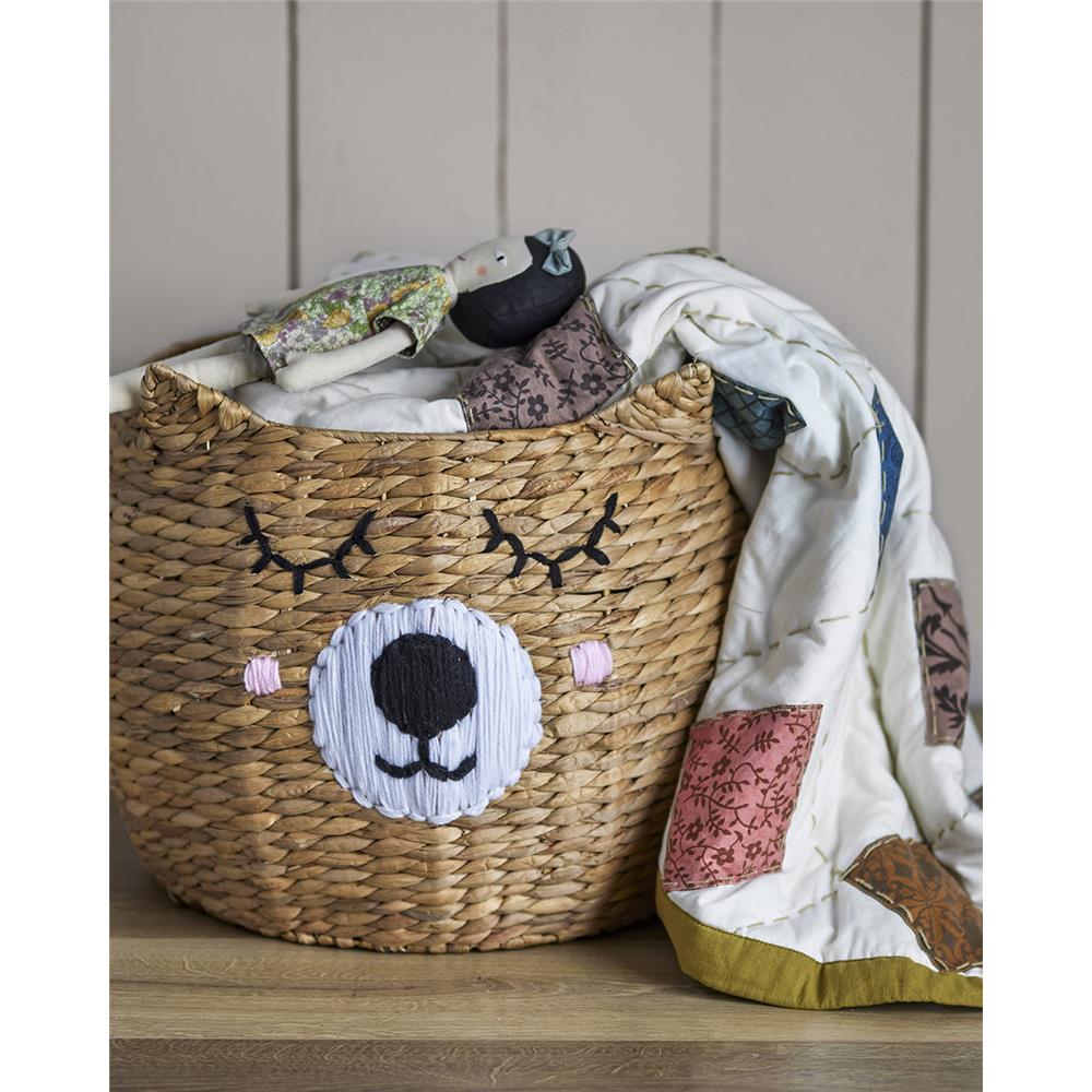 Bloomingville MINI Aufbewahrungskorb Bär aus Seegras Korb Basket braun/Natur 50 x 40cm dänisches Design