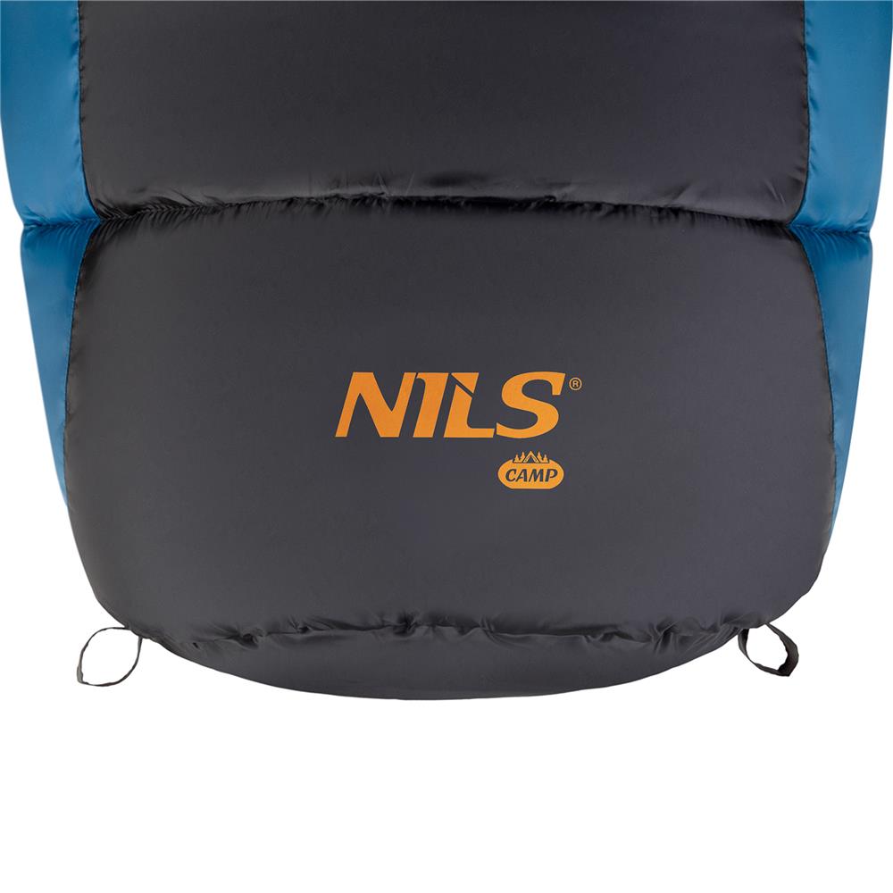 NILS CAMP Schlafsack Schwarz-Blau-Orange - Mumienschlafsack für Camping, Trekking & Outdoor
