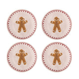 Bloomingville Binna Teller Rosa Steingut 4er Set Weihnachtsteller 16 cm