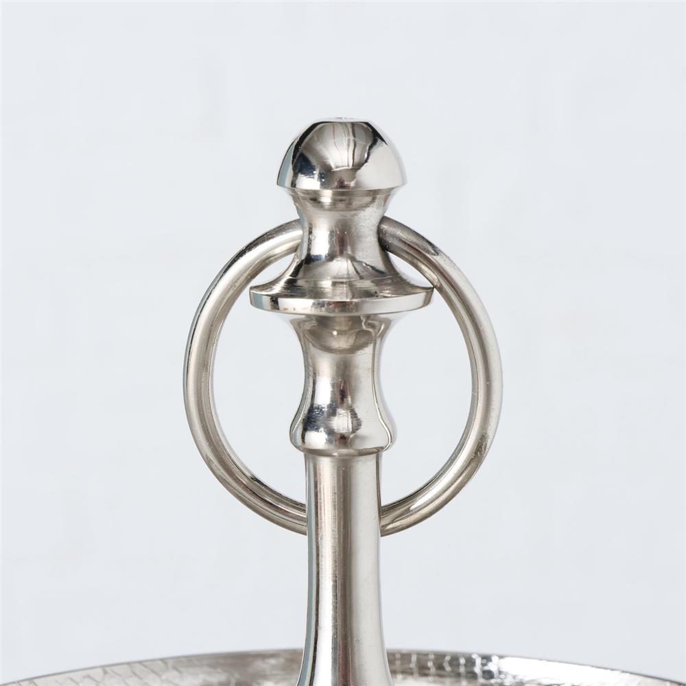 BOLTZE Etagere Passia 30cm 2-stöckig Silber glänzend mit Griff für Dekoration Elegantes Design