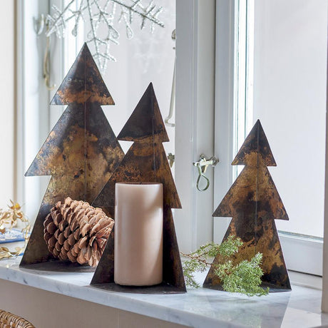 Bloomingville Rony Dekobaum – 3er Set aus Eisen in Braun, modern & rustikal