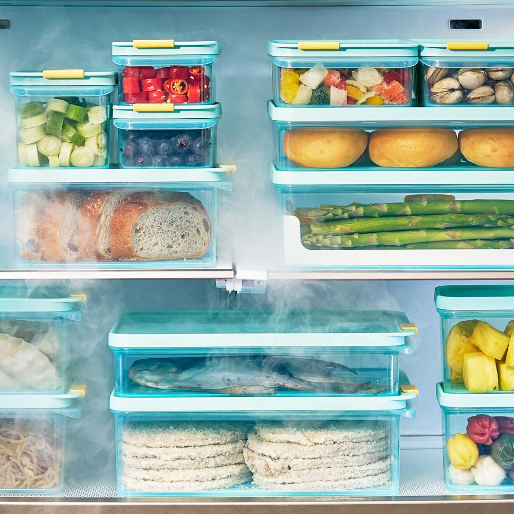 LocknLock Freezer Fit - Vorratsdose 3,5 L mit Teiler und Drainplatte - Frischhaltedose, Gefriergeeignet