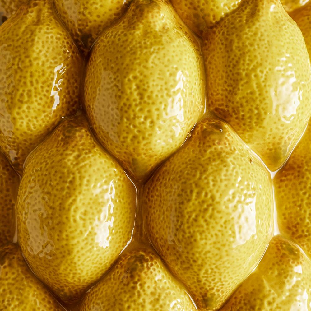 Bloomingville Limone Vase Steingut gelb D22xH22 cm Zitronenmotiv