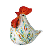 Bloomingville Livie Glasfigur, Rot, Bunt – mundgeblasene Dekofigur in Form eines Huhn