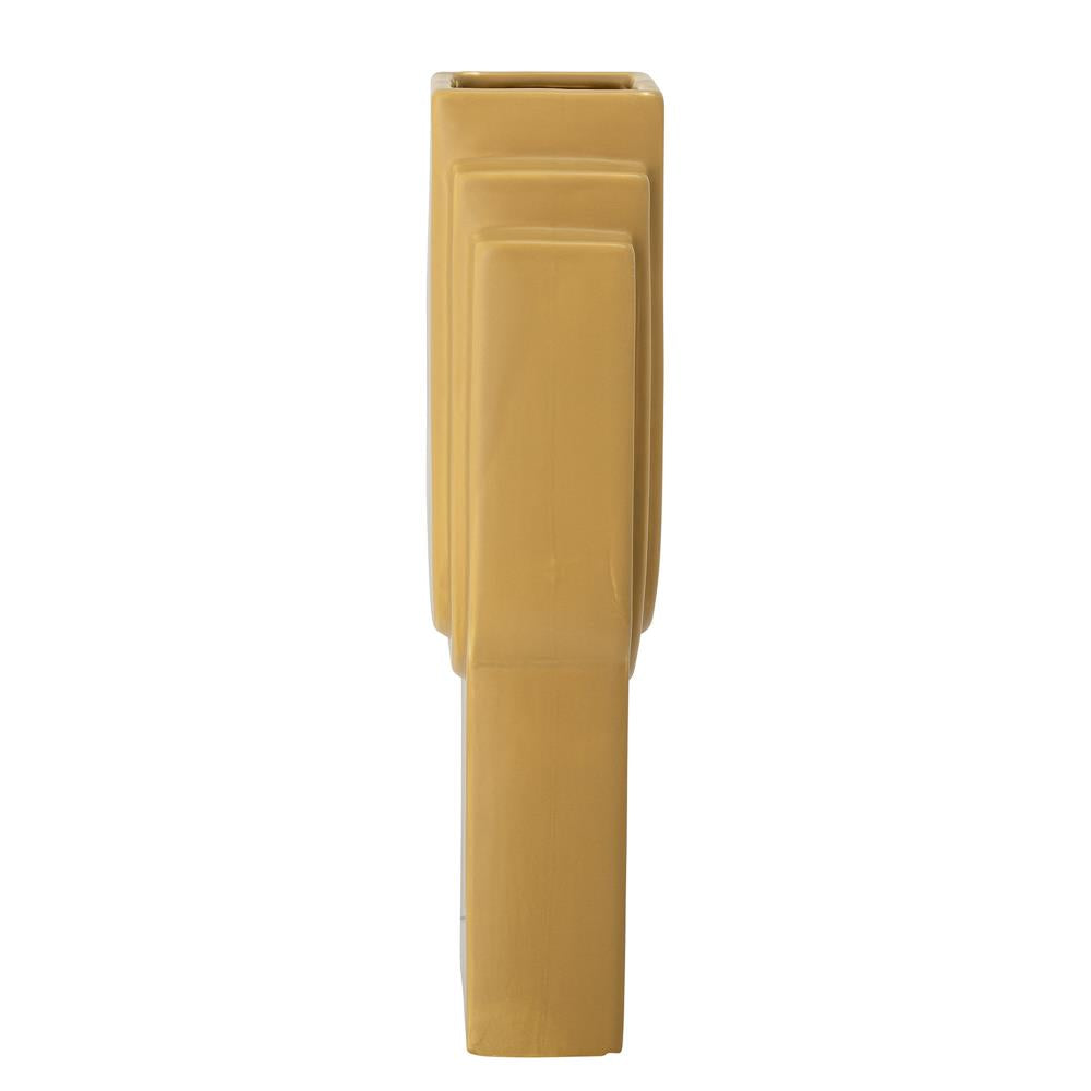Bloomingville Ata Vase Gelb Steingut 16,5 x 30,5 x 7,5 cm Dekovase Dänisches Design