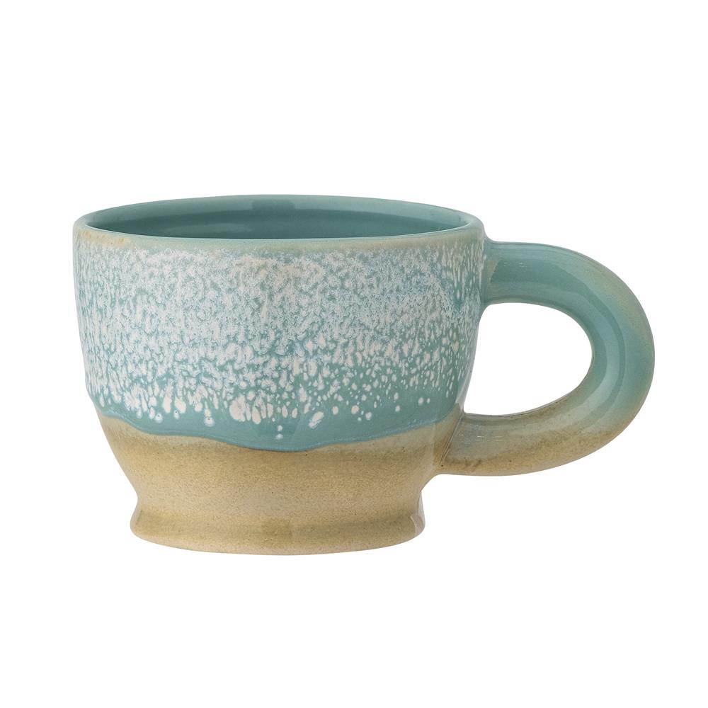 Bloomingville Safie Becher Grün 300ml Steingut mit Henkel spülmaschinenfest Tasse