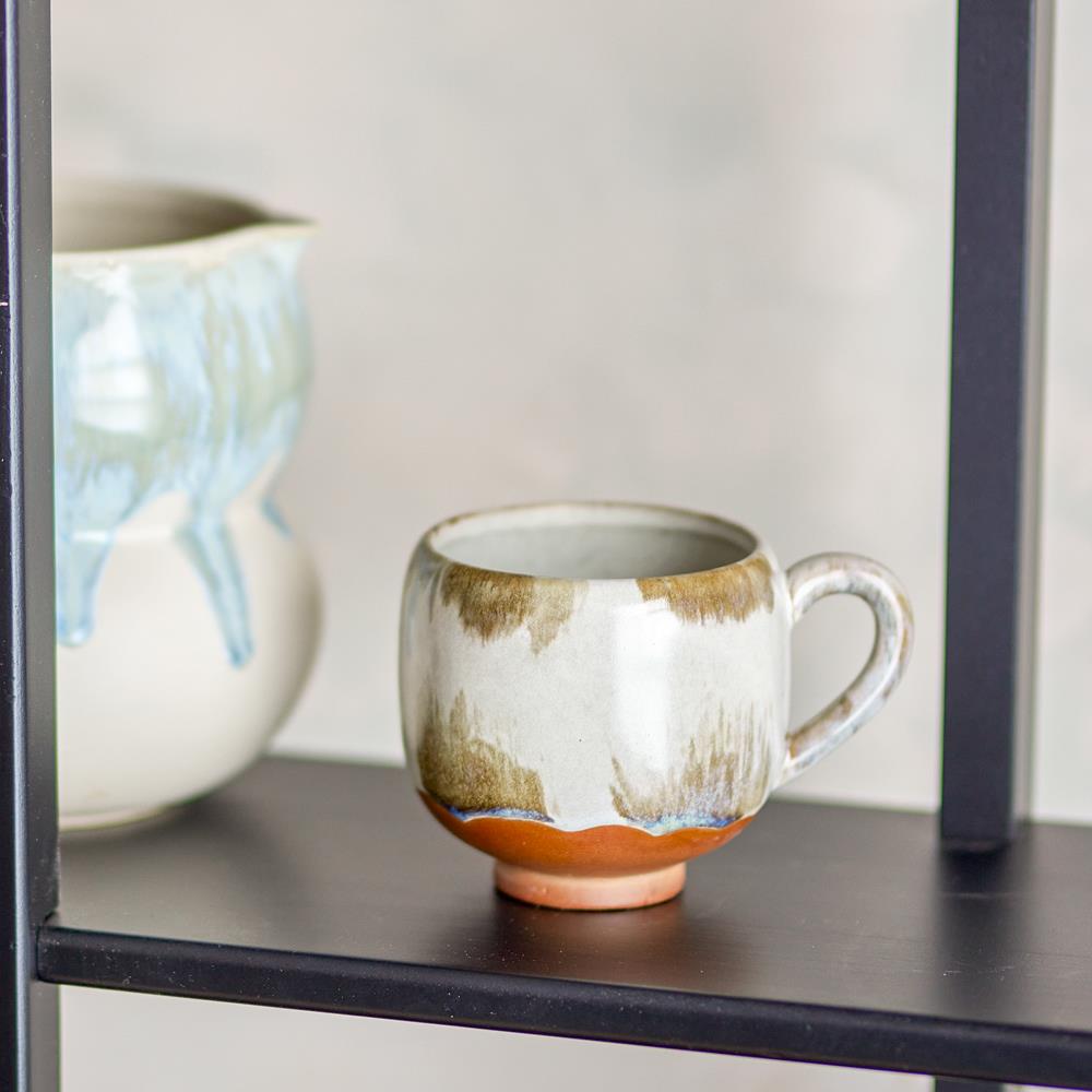 Bloomingville Jade Tasse aus Steingut in Natur 200 ml – 4er Set für Küche und Tischdeko