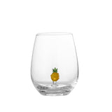 Bloomingville Misa Trinkglas, 560 ml, aus Glas mit Ananasfigur im Inneren