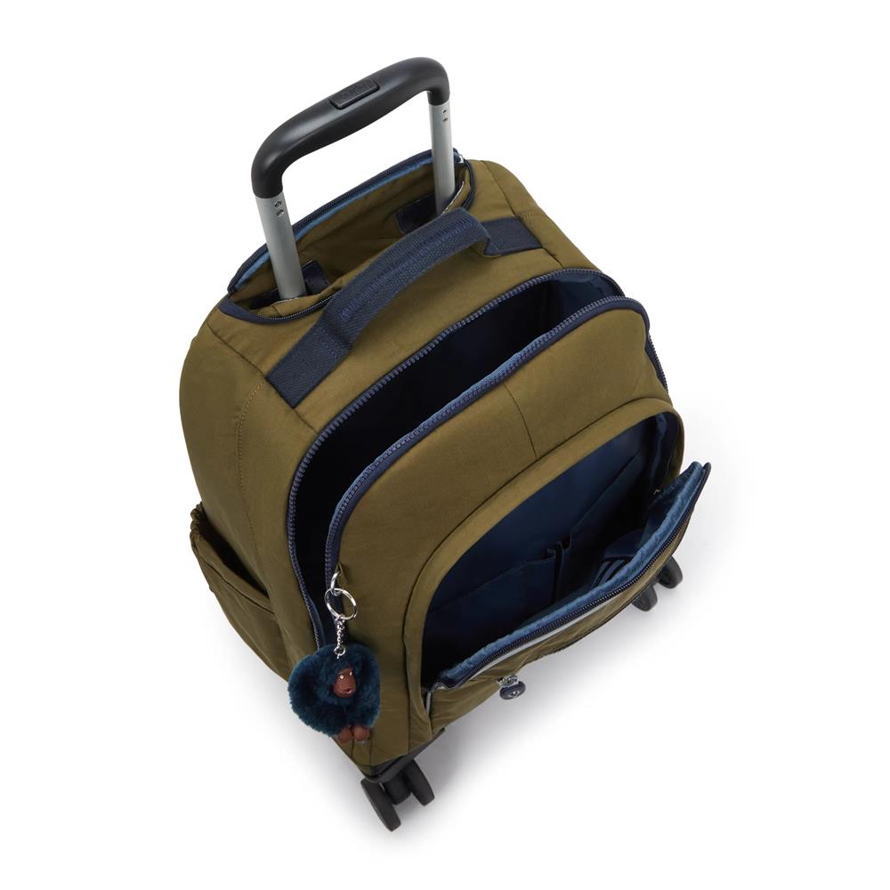 Kipling NEW ZEA, Großer Schulrucksack mit Rollen und Laptopfach, 26L, Treasure Green (grün)