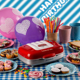 Ariete Party Time 3in1 Snack Maker, Rot, Donuts, Sandwiches, Cookies, Retro-Design, 50er Jahre-Stil