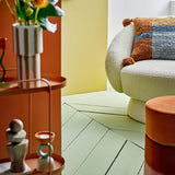 Bloomingville Bilbao Pouf Hocker Orange Polyester D37xH45 cm – vielseitiger Sitzpouf